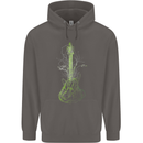 Green Guitar Tree Guitarist Acoustic Mens 80% Cotton Hoodie Charcoal