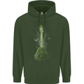 Green Guitar Tree Guitarist Acoustic Mens 80% Cotton Hoodie Forest Green