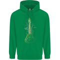 Green Guitar Tree Guitarist Acoustic Mens 80% Cotton Hoodie Irish Green