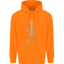Green Guitar Tree Guitarist Acoustic Mens 80% Cotton Hoodie Orange