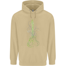 Green Guitar Tree Guitarist Acoustic Mens 80% Cotton Hoodie Sand