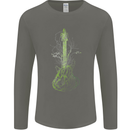 Green Guitar Tree Guitarist Acoustic Mens Long Sleeve T-Shirt Charcoal