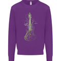 Green Guitar Tree Guitarist Acoustic Mens Sweatshirt Jumper Purple