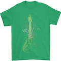 Green Guitar Tree Guitarist Acoustic Mens T-Shirt Cotton Gildan Irish Green