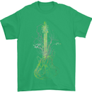 Green Guitar Tree Guitarist Acoustic Mens T-Shirt Cotton Gildan Irish Green