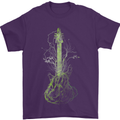 Green Guitar Tree Guitarist Acoustic Mens T-Shirt Cotton Gildan Purple