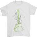 Green Guitar Tree Guitarist Acoustic Mens T-Shirt Cotton Gildan White