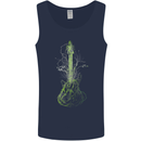 Green Guitar Tree Guitarist Acoustic Mens Vest Tank Top Navy Blue