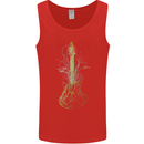 Green Guitar Tree Guitarist Acoustic Mens Vest Tank Top Red