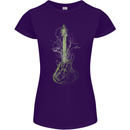 Green Guitar Tree Guitarist Acoustic Womens Petite Cut T-Shirt Purple