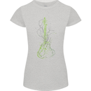 Green Guitar Tree Guitarist Acoustic Womens Petite Cut T-Shirt Sports Grey
