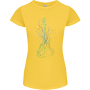 Green Guitar Tree Guitarist Acoustic Womens Petite Cut T-Shirt Yellow