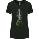 Green Guitar Tree Guitarist Acoustic Womens Wider Cut T-Shirt Black