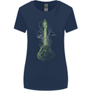 Green Guitar Tree Guitarist Acoustic Womens Wider Cut T-Shirt Navy Blue