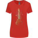 Green Guitar Tree Guitarist Acoustic Womens Wider Cut T-Shirt Red