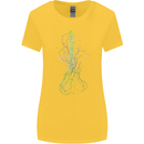 Green Guitar Tree Guitarist Acoustic Womens Wider Cut T-Shirt Yellow