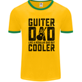 Fathers Day Guitar Dad Like a Normal Dad Mens Ringer T-Shirt Gold/Green