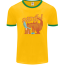 Easter Egg T-Rex as a Bunny Dinosaur Funny Mens Ringer T-Shirt FotL Gold/Green