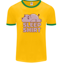 A Hippo Sleeping Shirt Hippomotamus Mens Ringer T-Shirt FotL Gold/Green