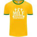 Mushrooms I Like To Forage MILF Mens Ringer T-Shirt FotL Gold/Green