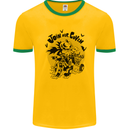 Join Our Coven Funny Halloween Pumpkin Mens White Ringer T-Shirt Gold/Green