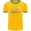 Storage Evolution Retro HD Drive USB Stick CD Mens Ringer T-Shirt FotL Gold/Green