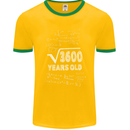 60th Birthday 60 Year Old Geek Funny Maths Mens Ringer T-Shirt FotL Gold/Green