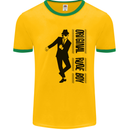 Original Rude Boy 2Tone 2 Tone SKA Mens White Ringer T-Shirt Gold/Green
