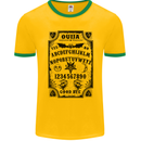 Ouija Board Voodoo Demons Spirits Halloween Mens Ringer T-Shirt FotL Gold/Green