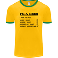 Motorcycle I'm a Biker When My Wife Funny Mens Ringer T-Shirt FotL Gold/Green