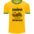 Some Grandpas Funny Biker Motorbike Bike Mens Ringer T-Shirt Gold/Green