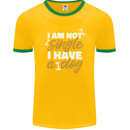 Im Not Single I Have a Dog Funny Mens Ringer T-Shirt FotL Gold/Green
