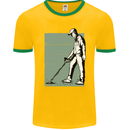 A Man Metal Detecting Detector Mens Ringer T-Shirt FotL Gold/Green