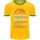 Dad Man Myth Legend Funny Fathers Day Mens Ringer T-Shirt FotL Gold/Green
