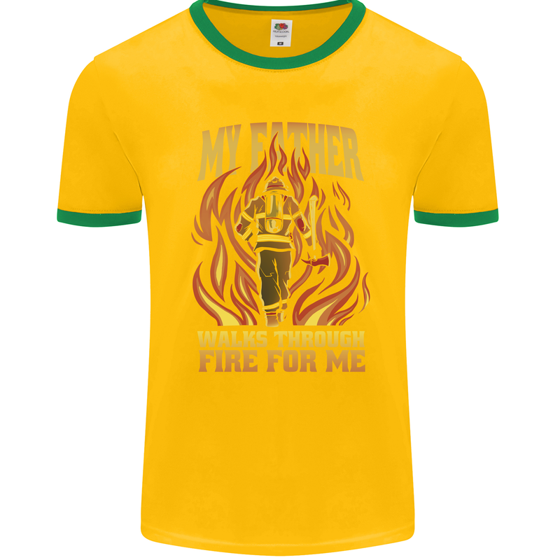 In Love With Mary Jane Funny Weed Mens Ringer T-Shirt FotL Gold/Green