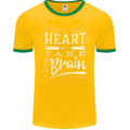Take Your Heart With You Slogan Mens Ringer T-Shirt FotL Gold/Green
