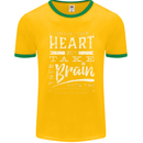 Take Your Heart With You Slogan Mens Ringer T-Shirt FotL Gold/Green