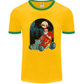 Hot Rod Santa Clause Hotrod Christmas Mens Ringer T-Shirt FotL Gold/Green