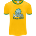 Don't Be Trashy Climate Change Environment Mens Ringer T-Shirt Gold/Green