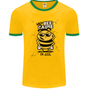 Why? Bee-Cause I'm Cool Funny Bee Mens White Ringer T-Shirt Gold/Green