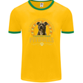 A Pitbull Dog Mens Ringer T-Shirt FotL Gold/Green