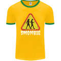 Smombie Antisocial Phone Addict Smartphone Mens Ringer T-Shirt FotL Gold/Green