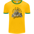 Tractor Life Is Better Farm Funny Farming Mens Ringer T-Shirt FotL Gold/Green