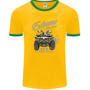 ATV All Terrain Vehicle 4X4 Quad Bike Mens Ringer T-Shirt FotL Gold/Green