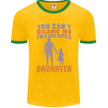 Dad With a Daughter Funny Fathers Day Mens Ringer T-Shirt FotL Gold/Green