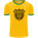 Mjolnir Thor Viking Hammer Mens Ringer T-Shirt Gold/Green