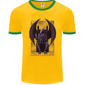 Cthulhu Follow Your God Kraken Mythology Mens Ringer T-Shirt FotL Gold/Green