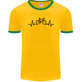 Bicycle Pulse Cycling Cyclist Road Bike Mens Ringer T-Shirt FotL Gold/Green