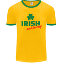 Irish and Horny St. Patrick's Day Mens Ringer T-Shirt FotL Gold/Green