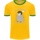 Im Not Short Im Penguine Size Funny Mens Ringer T-Shirt FotL Gold/Green